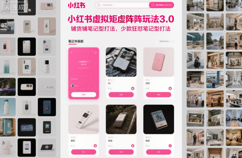 小红书虚拟矩阵玩法3.0，铺货铺笔记型打法，少款狂怼笔记型打法-网创之家