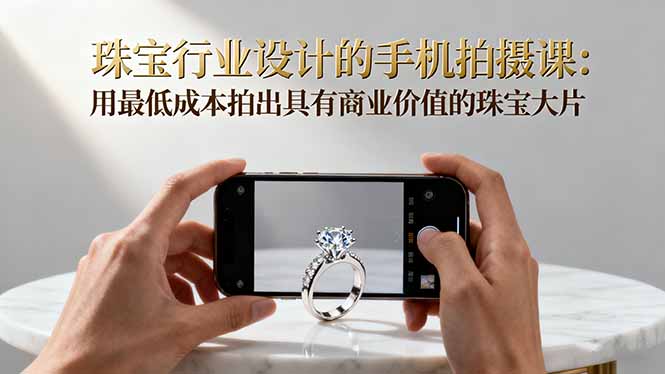 珠宝行业设计的手机拍摄课：用最低成本拍出具有商业价值的珠宝大片！-网创之家