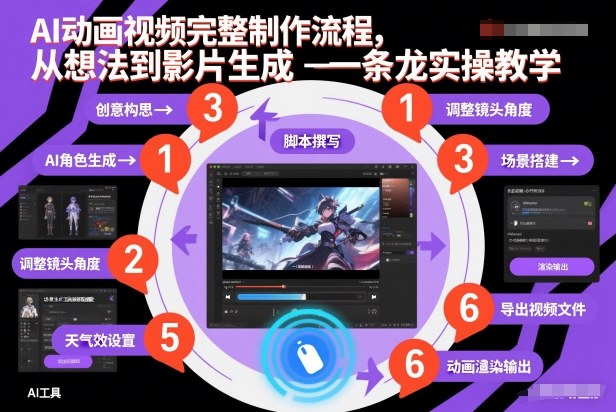 AI动画视频完整制作流程，从想法到影片生成一条龙实操教学-网创之家