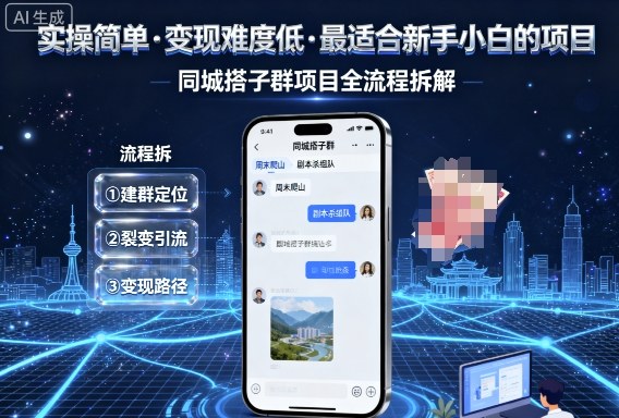 实操简单,变现难度低,最适合新手小白做的项目,每天轻松收入3张,同城搭子群项目全流程拆解-网创之家