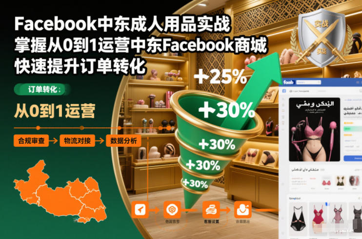 Facebook中东成人用品实战，掌握从0到1运营中东Facebook商城，快速提升订单转化-网创之家