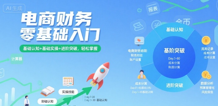 电商财务零基础入门，基础认知+基础实操+进阶突破，轻松掌握-网创之家