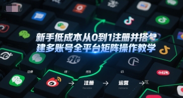 新手低成本从0到1注册并搭建多账号全平台矩阵操作教学，手机号-邮箱-IP-工具-网创之家