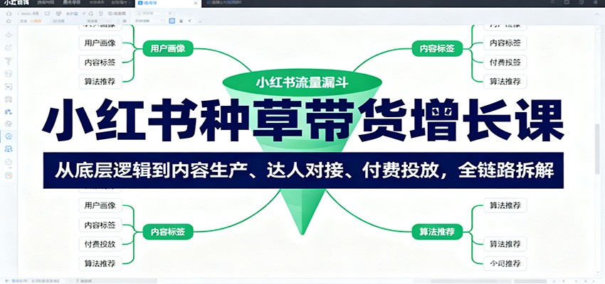 小红书种草带货增长课：从底层逻辑到内容生产、达人对接、付费投放，全链路拆解-网创之家