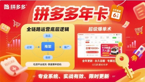 拼多多年卡，拼多多全链路运营底层逻辑，超级爆单术【更新10月】-网创之家
