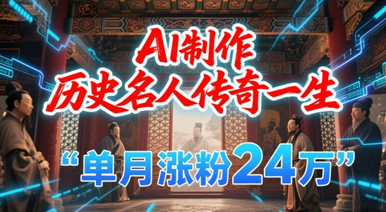 暴力起号！用AI制作历史名人传奇一生，单月涨粉24W，涨粉+变现赛道黑马来了-网创之家