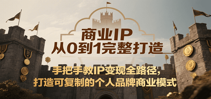 商业IP从0到1完整打造，手把手教IP变现全路径，打造可复制的个人品牌商业模式-网创之家