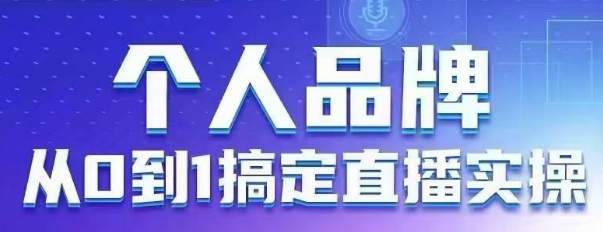 个人品牌：从0到1搞定直播实操，用直播为你的个人品牌赋能，六大实操板块，放大个人影响力-网创之家