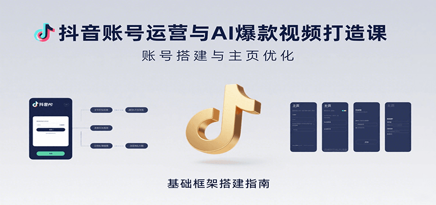 抖音账号运营与AI爆款视频打造课：含账号搭建、运营及多种AI特效视频制作方法-网创之家