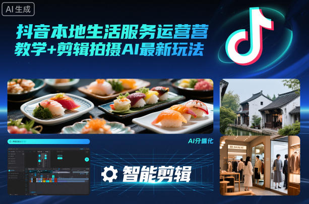 抖音本地生活服务运营教学+剪辑拍摄AI最新玩法-网创之家