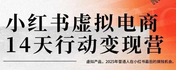 小红书虚拟电商14天变现训练营，虚拟产品，2025年普通人在小红书最后的搞钱机会-网创之家