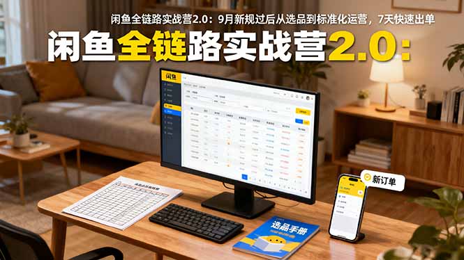 闲鱼全链路实战营2.0：9月新规过后从选品到标准化运营，7天快速出单-网创之家