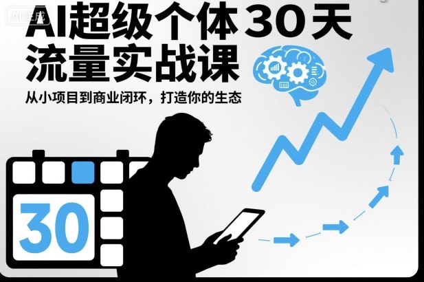 AI超级个体30天流量实战课，从小项目到商业闭环，打造你的生态-网创之家