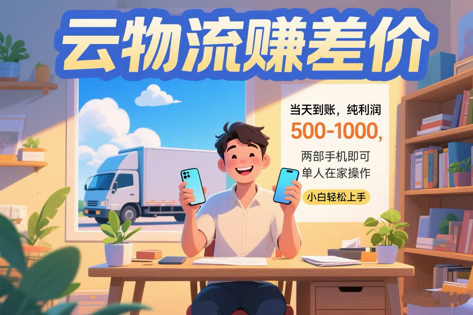云物流赚差价 当天到账纯利润500-1000 两部手机即可 可单人在家操作 小...-网创之家