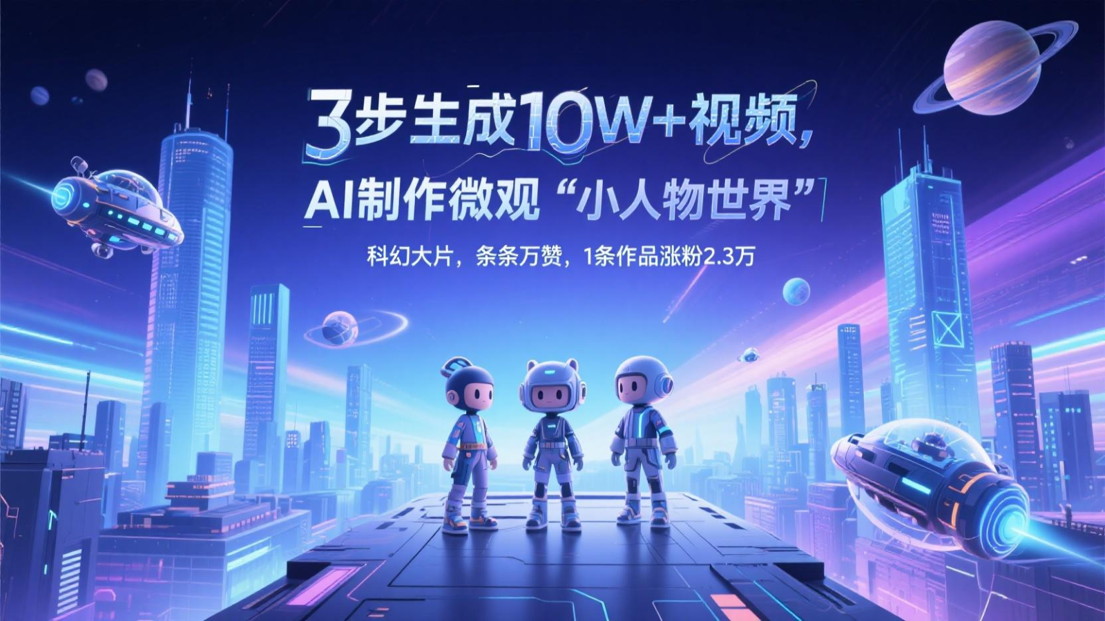 三步生成10W+视频，AI制作微观“小人物世界”科幻大片，条条万赞，1条作品涨粉2.3万-网创之家