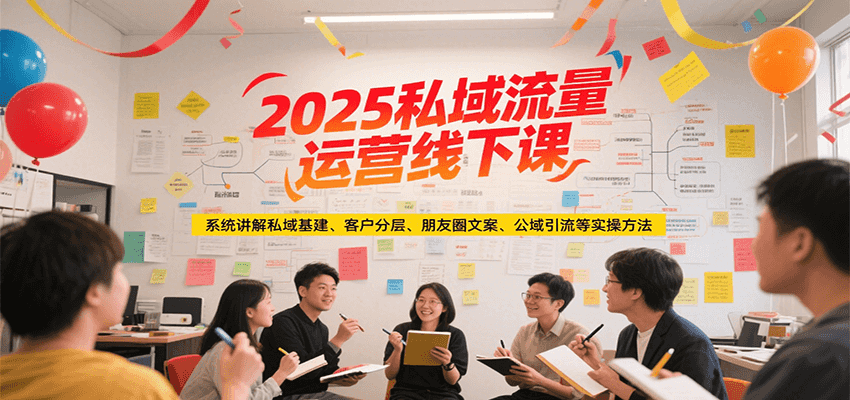 2025私域流量运营线下课，系统讲解私域基建/客户分层/朋友圈文案/公域引流等实操方法-网创之家