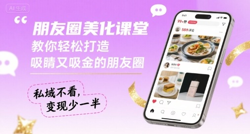 朋友圈美化课堂，教你轻松打造，吸睛又吸金的朋友圈，私域不看，变现少一半-网创之家