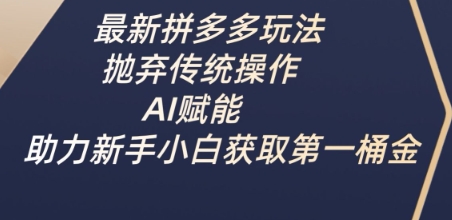 最新拼多多玩法,抛弃传统操作,AI赋能,助力新手小白获取第一桶金-网创之家