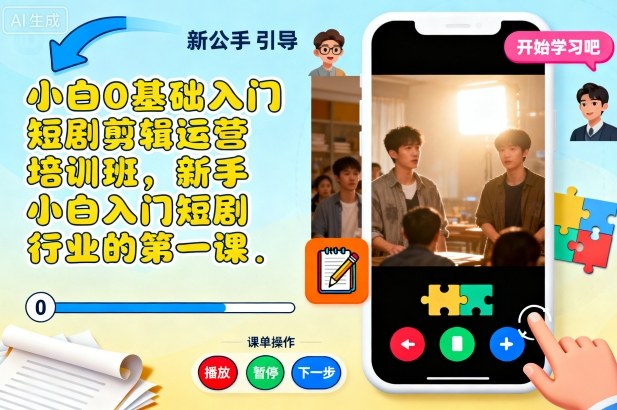 小白0基础入门短剧剪辑运营培训班，新手小白入门短剧行业的第一课-网创之家