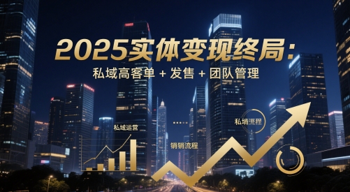2025实体变现终局：私域高客单+发售+团队管理-网创之家
