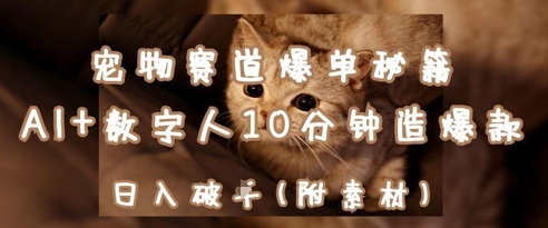 宠物赛道爆单秘籍：AI+数字人10分钟造爆款，日入1k-网创之家