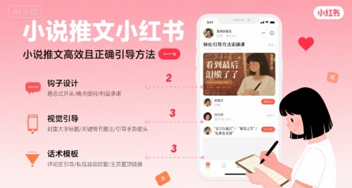 小说推文小红书高转化引导方法实操课，小说推文高效且正确引导方法-网创之家