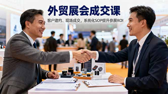 外贸展会成交课，含目标制定、客户邀约、现场成交，系统化SOP提升参展ROI-网创之家