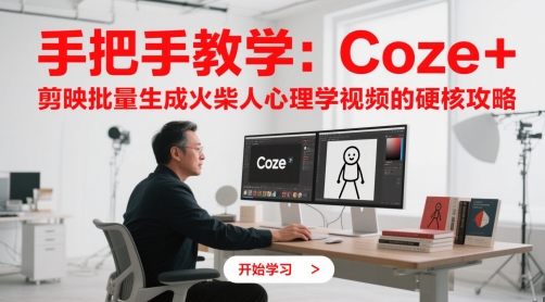 手把手教学：Coze + 剪映批量生成火柴人心理学视频的硬核攻略-网创之家