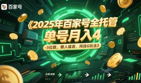 2025年百家号全托管，单号月入4-5位数，懒人福音，纯挂G玩法【揭秘】-网创之家