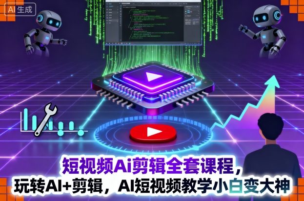 短视频Ai剪辑全套课程，玩转AI+剪辑，AI短视频教学小白变大神-网创之家