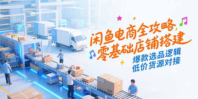 闲鱼电商全攻略，零基础店铺搭建，爆款选品逻辑，低价货源对接-网创之家