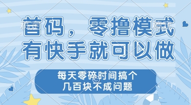 首码零撸项目，有快手就可以做，每天业务时间搞个几张不是问题【揭秘】-网创之家