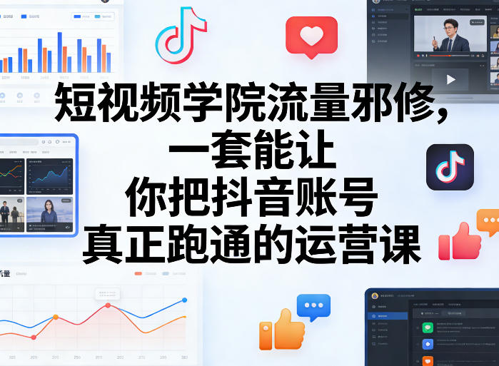 短视频学院流量邪修,一套能让你把抖音账号真正跑通的运营课-网创之家