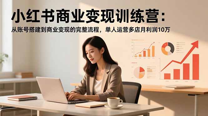 小红书商业变现训练营：从账号搭建到商业变现的完整流程，单人运营多店月利润10万-网创之家