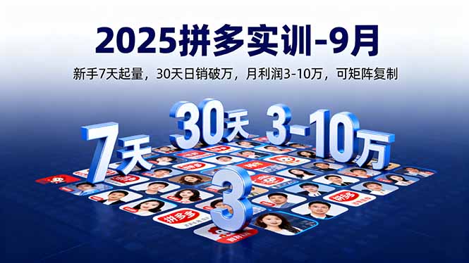 2025拼多多实训-9月：新手7天起量,30天日销破万,月利润3-10万,可矩阵复制-网创之家