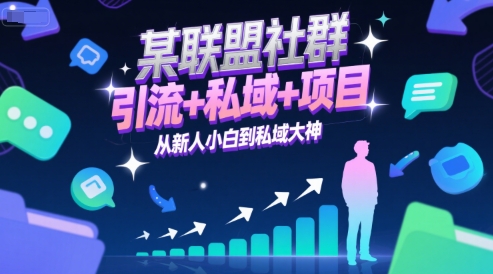 某联盟社群，引流+私域+项目，从新人小白到私域大神-网创之家