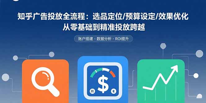 知乎广告投放全流程：选品定位/预算设定/效果优化 从零基础到精准投放跨越-网创之家