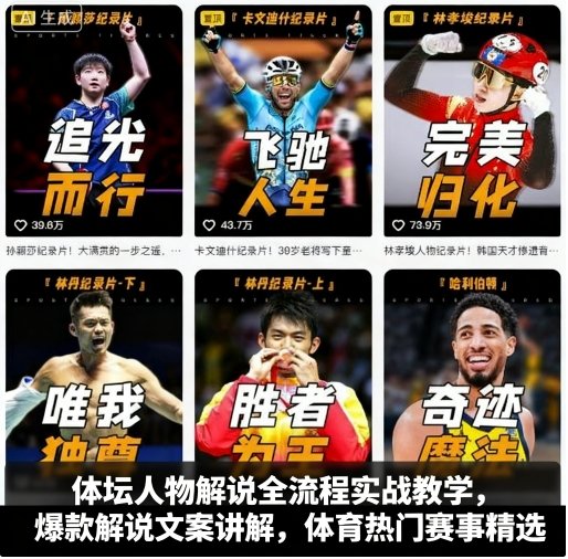 体坛人物解说全流程实战教学，爆款解说文案讲解，体育热门赛事精选-网创之家