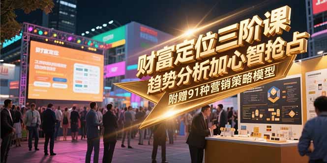 财富定位三阶课，趋势分析加心智抢占，附赠91种营销策略模型-网创之家