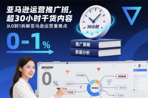 亚马逊运营推广班，超30小时干货内容，从0到1拆解亚马逊运营重难点-网创之家