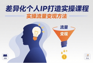 差异化个人IP打造实操课程，实操流量变现方法-网创之家