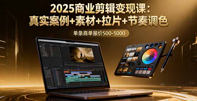 2025商业剪辑变现课：真实案例+素材+拉片+节奏调色，单条商单报价500-5000-网创之家