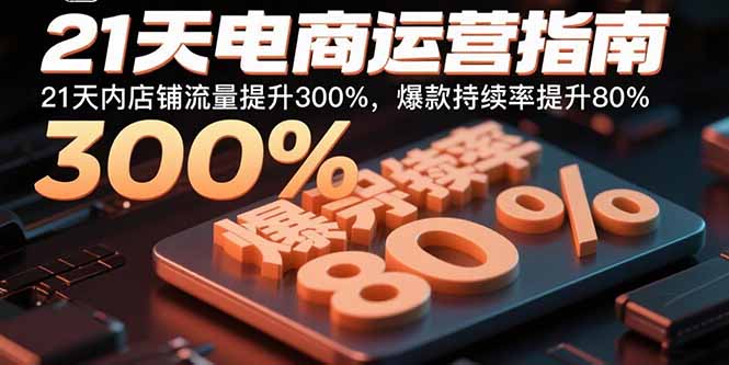 21天电商运营指南：21天内店铺流量提升300%，爆款持续率提升80%-网创之家