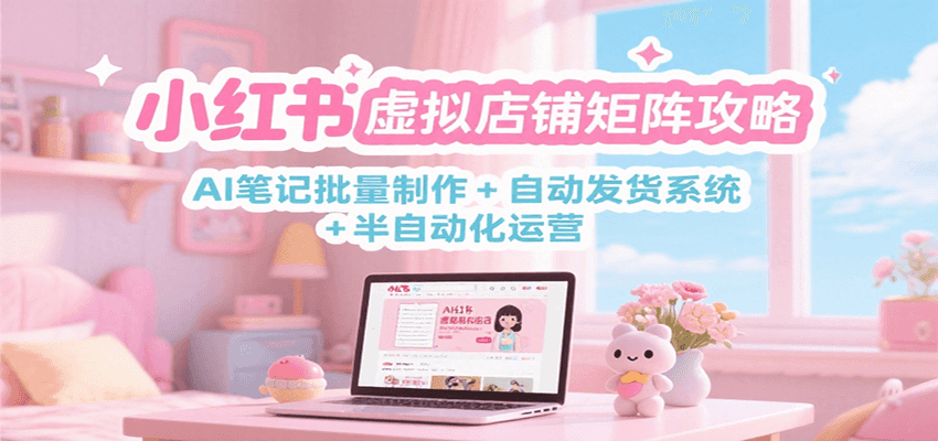 小红书虚拟店铺矩阵攻略：AI笔记批量制作 + 自动发货系统 + 半自动化运营-网创之家