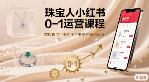 珠宝人小红书0-1运营课程，掌握珠宝行业的小红书多种账号玩法-网创之家