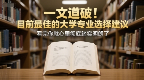 付费文章：一文道破！目前最佳的大学专业选择建议，看完你就心里彻底踏实明朗了-网创之家