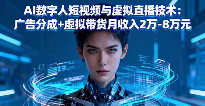 AI数字人短视频与虚拟直播技术：广告分成+虚拟带货月收入2万-8万元-网创之家