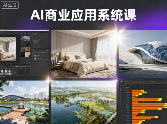 AI商业应用系统课，室内-软装-建筑-景观，智能设计+效果图+动画画实战-网创之家