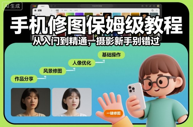 手机修图保姆级教程，从入门到精通，摄影新手别错过-网创之家