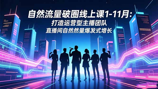 自然流量破圈线上课1-11月：打造运营型主播团队 直播间自然流量爆发式增长-网创之家